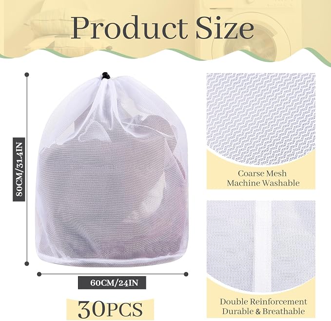 18 Pcs 24 * 32 Inches Fine Mesh Laundry Bag - Image 2