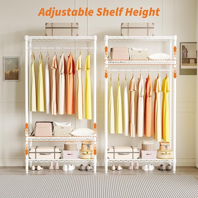 Portable Clothes Rack, Heavy Duty Closet Organizer - Image 5