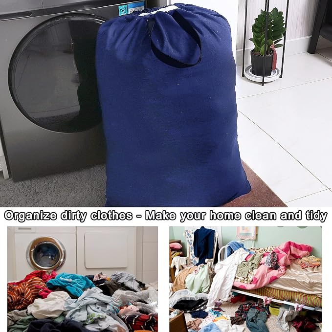 Heavy Duty Laundry Bag with Drawstring and Handle, Extra Large Travel Dirty - Image 6