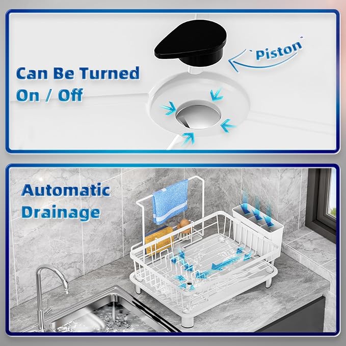 2 Tiers Dish Drying Rack, Space-Saving Dish Racks - Image 2