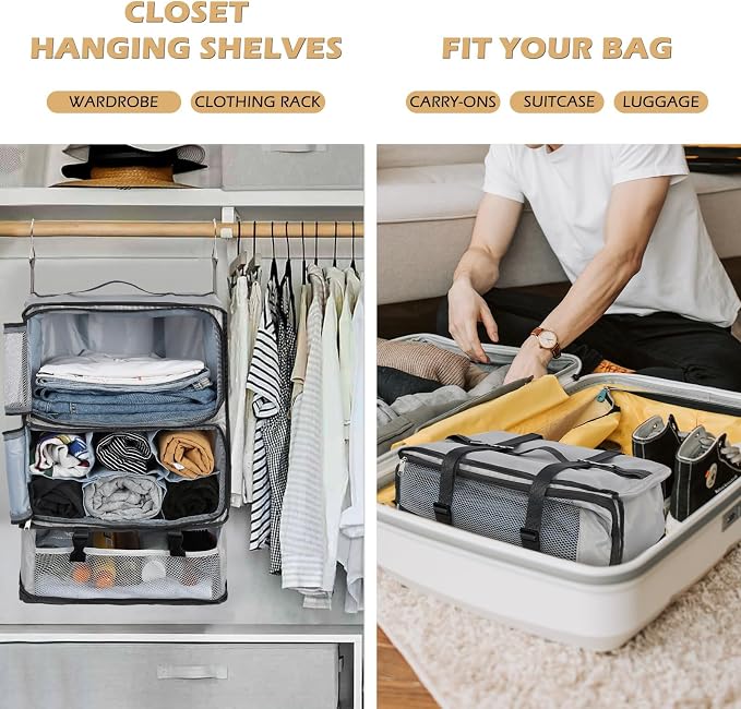 Surblue Hanging Shelves Travel Compression Packing Cube - Image 2