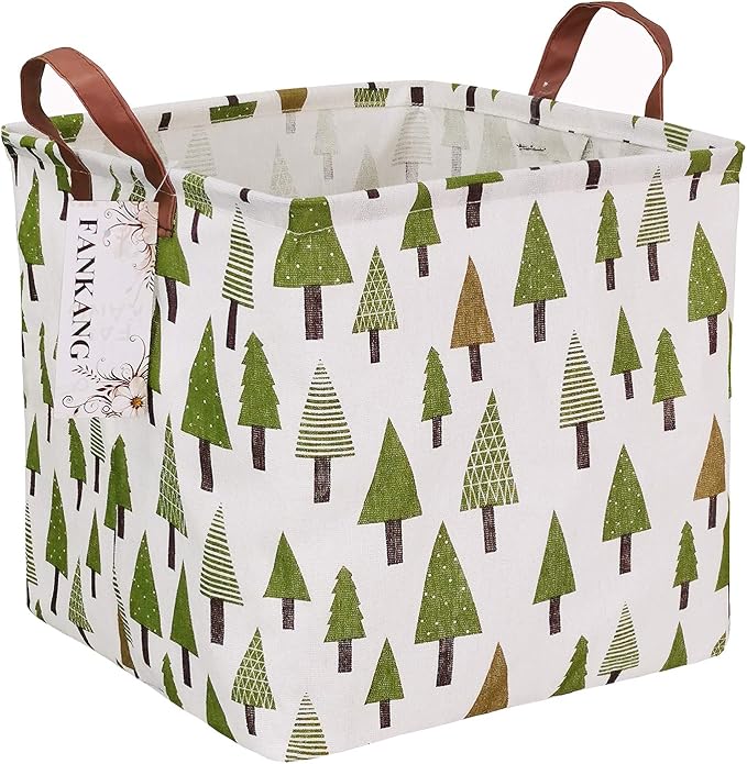 FANKANG Square Nursery Hamper Storage Bins Canvas Laundry Basket Foldable by FANKANGStorageBasket