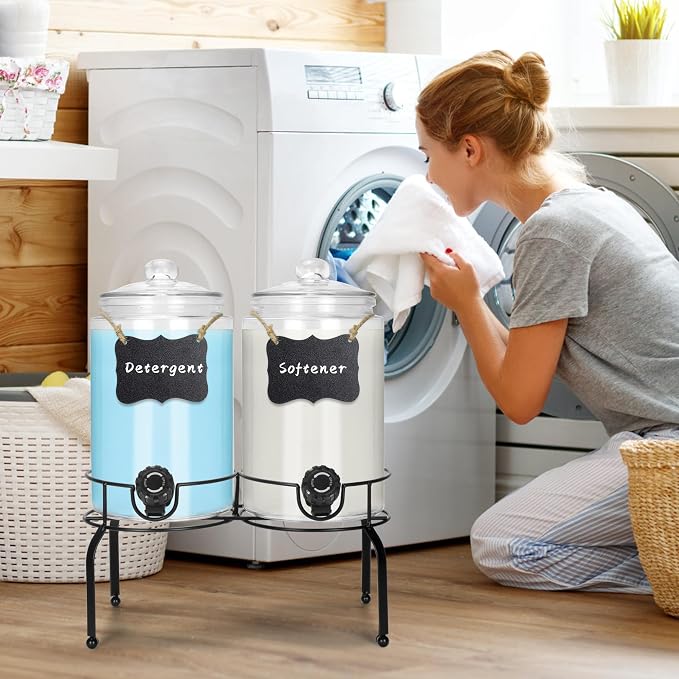 Glass Laundry Detergent Dispenser 1 Gallon 2 Pack, 2 Gallon Laundry Soap - Image 6