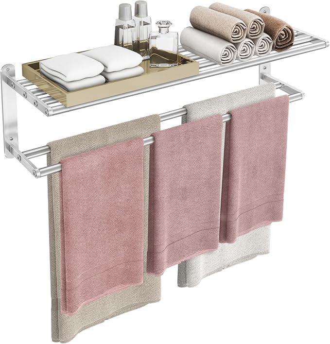 32 in Towel Racks for Bathroom, Bath Towel Shelf by VOTZAAQ