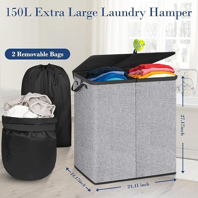 150L Extra Large Laundry Hamper - Image 2