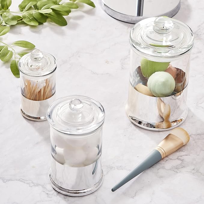 KMwares 3PCs Set Small Glass Premium Quality Apothecary Jars - Image 7