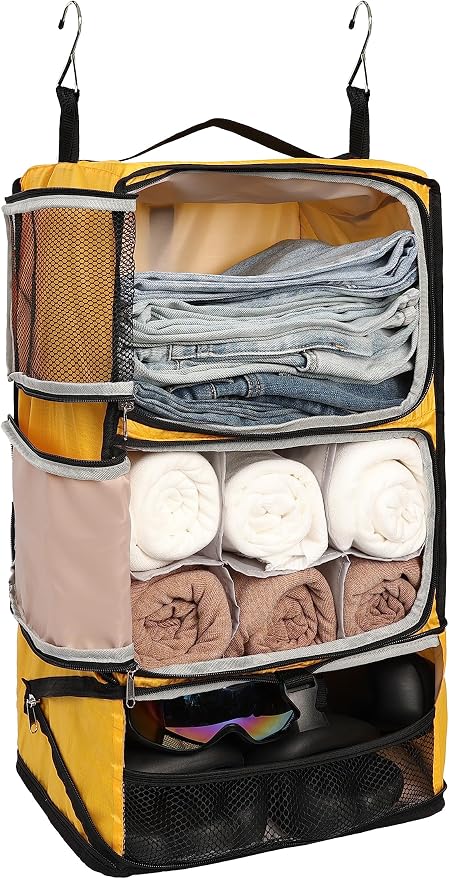 ELEZAY Hanging Packing Cubes Portable Closet 3-Shelf Travel Collapsible by ELEZAY
