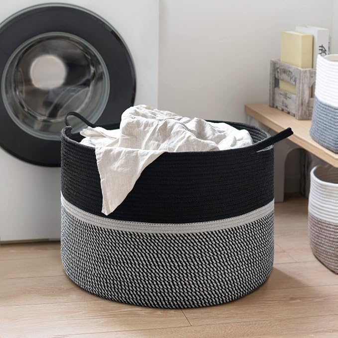 CHICVITA Extra Large Laundry Basket, Woven Rope Blanket Basket - Image 8