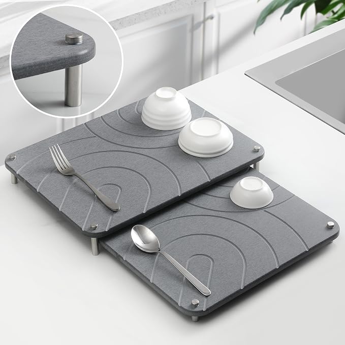 CZWL&HG 2 PCs Stone Dish Drying Mats - Image 8