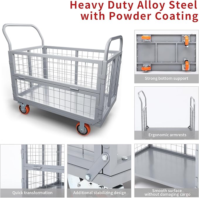 YITAMOTOR 2000lbs Platform Truck Cart - Image 4