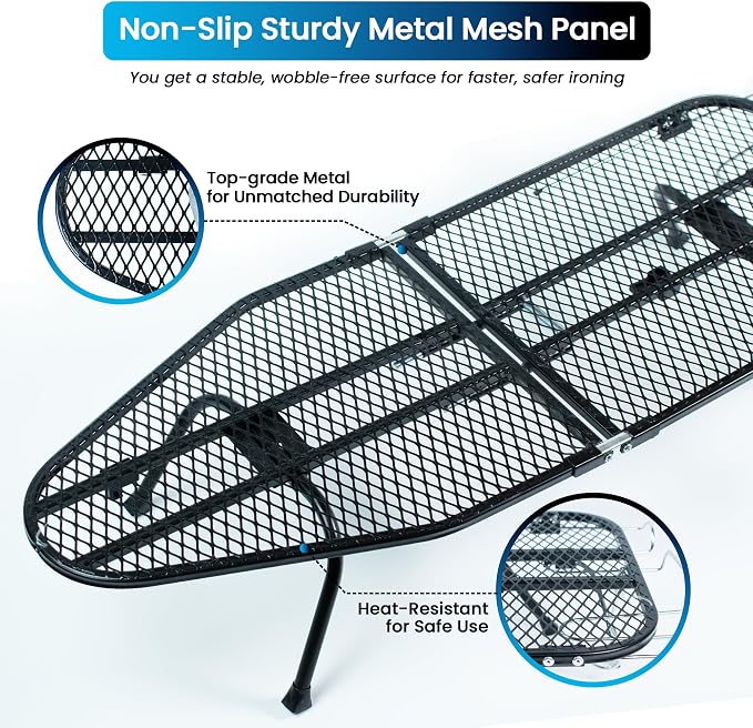 Metal Mesh Panel Tabletop Ironing Board | Foldable Iron Board | Heavy Duty - Image 6