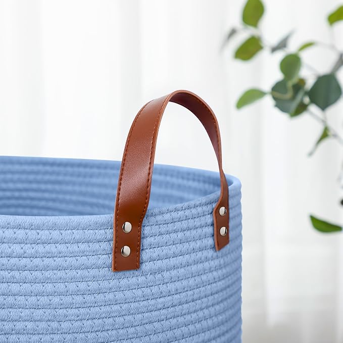 80L Large Rope Basket, Woven Rope Storage Basket - Image 3