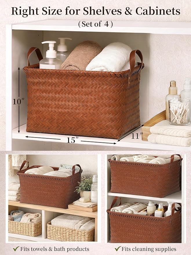 Hand Woven Baskets for Storage, Large Basket - Image 3