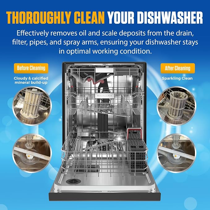 Bastion Dishwasher Cleaner Tablets, Lemon Scent, 3-Month Supply, Powerful - Image 2