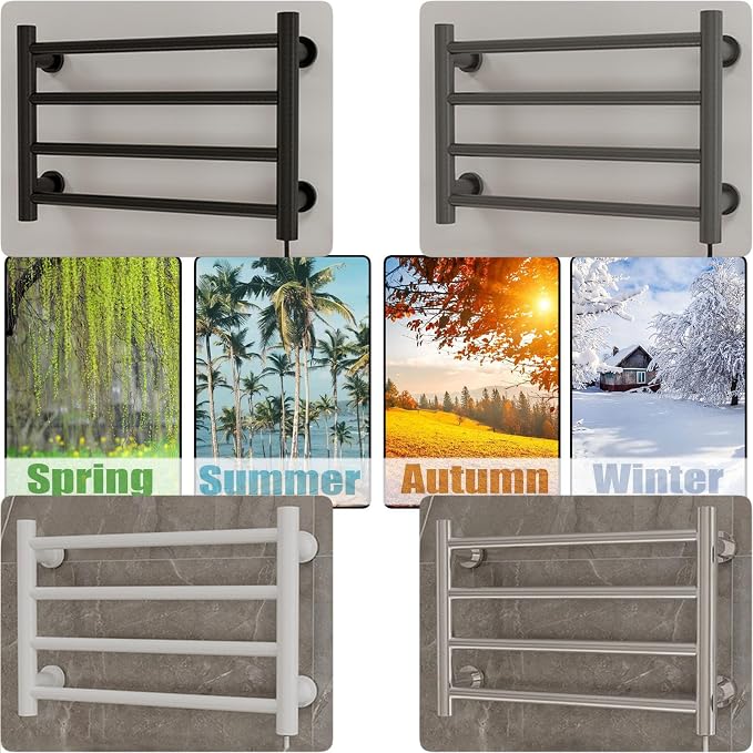 Energy-Saving Heated Drying Rack 4 Bars, Heated Towel Racks - Image 4