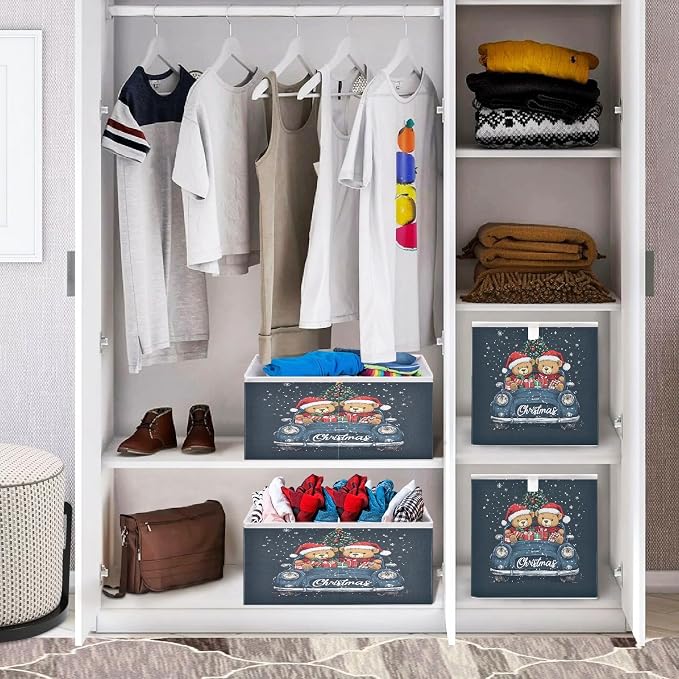 senya Large Storage Bins Two Bears and Car Collapsible Foldable Storage Cubes - Image 7