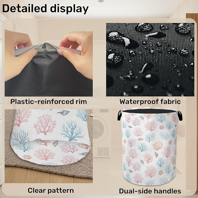 Starfish Coral Foldable Laundry Hamper - Image 5