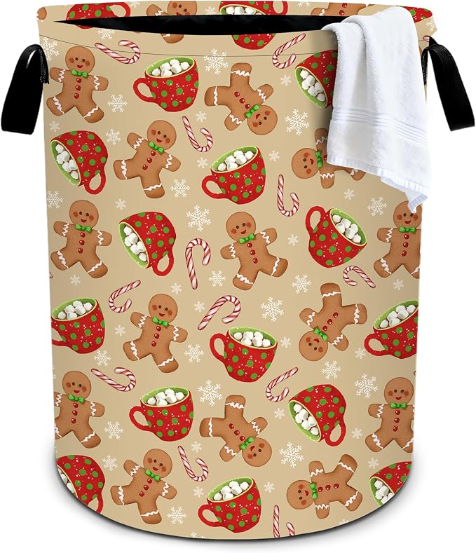 Christmas Candy Laundry Basket Storage Bin Foldable Laundry Hamper Clothes by Bzocm