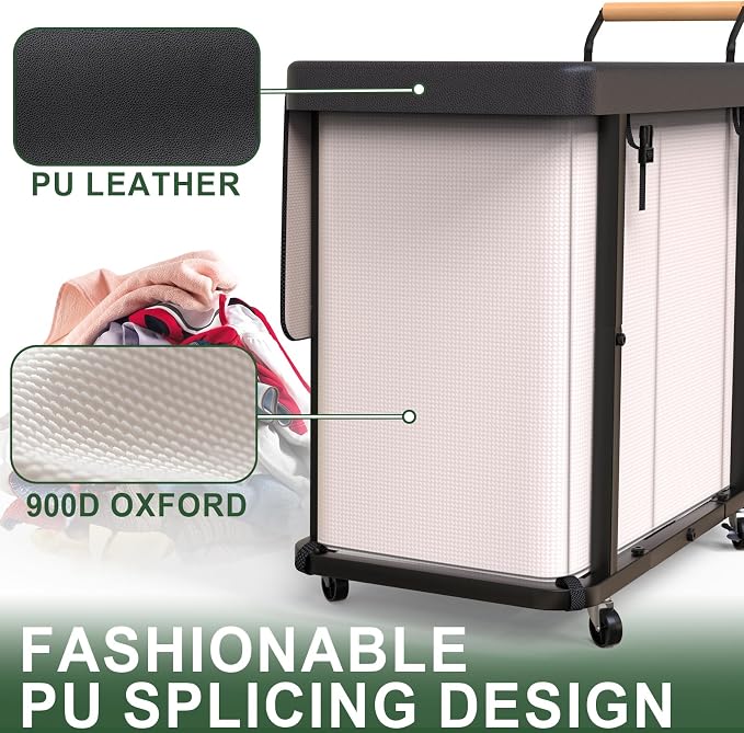 230L Extra Large Fashion Laundry Sorter 3 Section - Image 4