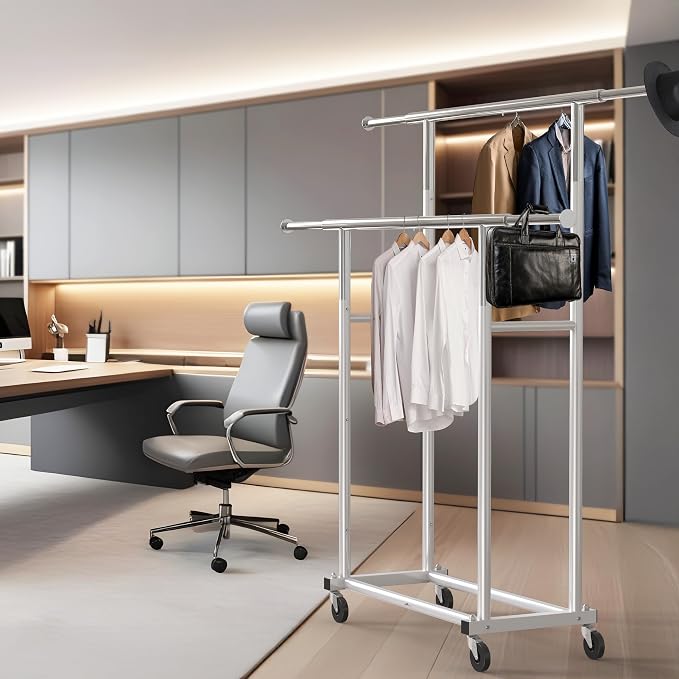 Simple Houseware Standard Double Rod Garment Rack - Image 5