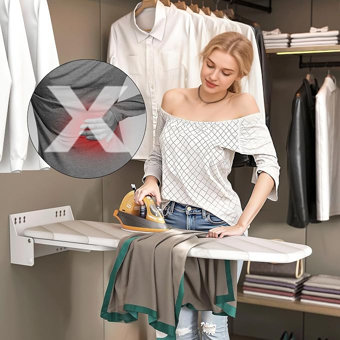 MYOYAY Wall Mounted Ironing Board 12 x 37 Inch Space-Saving 180° Swive Fold - Image 5