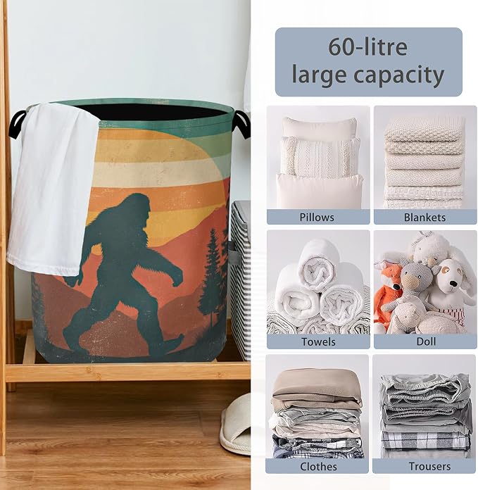 Retro Big Foot Laundry Basket, Oxford Cloth Laundry Hamper - Image 6