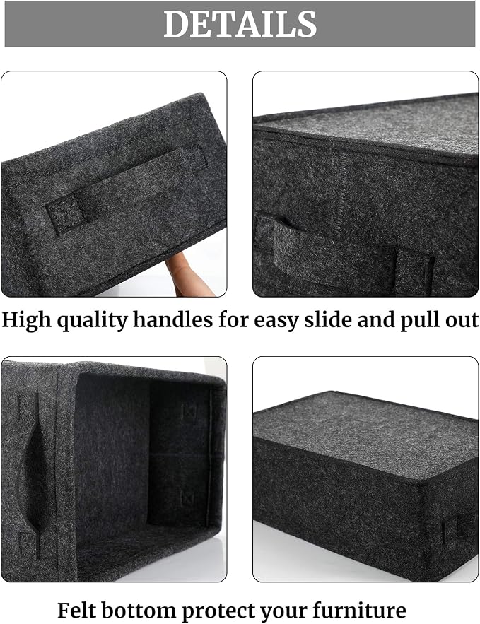 Long Gray Storage Baskets Narrow Storage Basket Organizer Storage Bins - Image 5