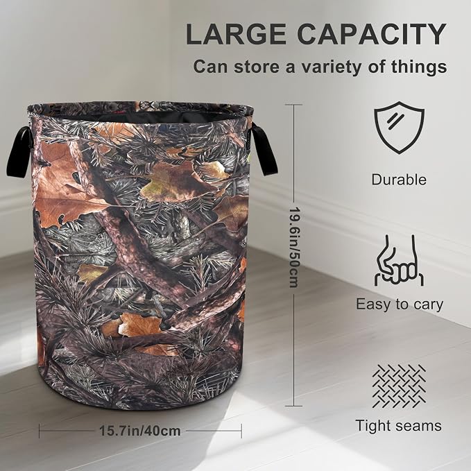 Camo Camouflage Laundry Basket Foldable Oxford Cloth Tote Bag Laundry Hamper - Image 3