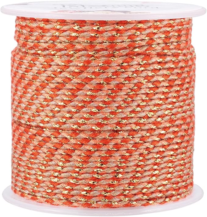 Pandahall 21.8Yards 1.5mm Twisted Macrame Cotton Cord 4-Ply Gold Wire Braiding by PHPandaHall
