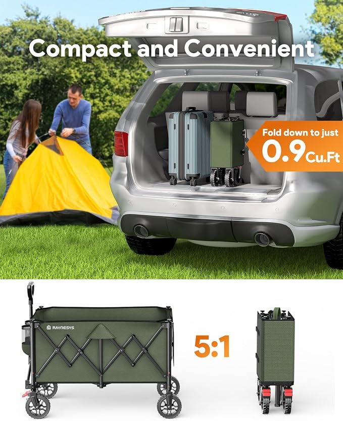 Collapsible Foldable Wagons, 440lbs Weight Capacity Beach Wagon - Image 6