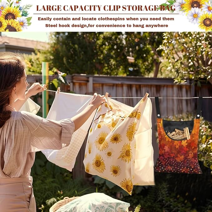 Maple Pin Collector Bag Dust-Proof Clothespin Bag Reusable Clothes Pin Hanging - Image 5