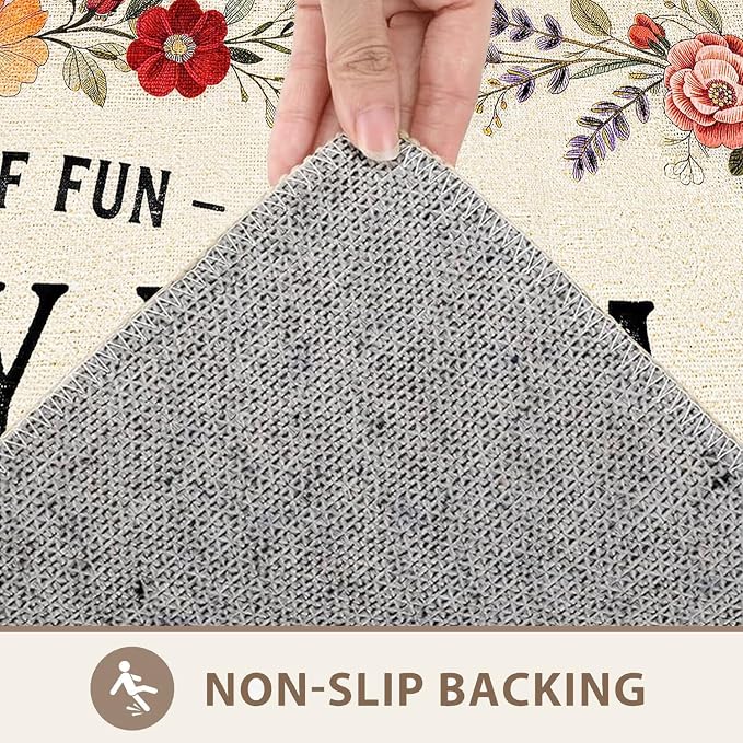 Laundry Room Rug Runner 20"X59" Boho Flower Non Slip Laundry Rugs and Mats - Image 4
