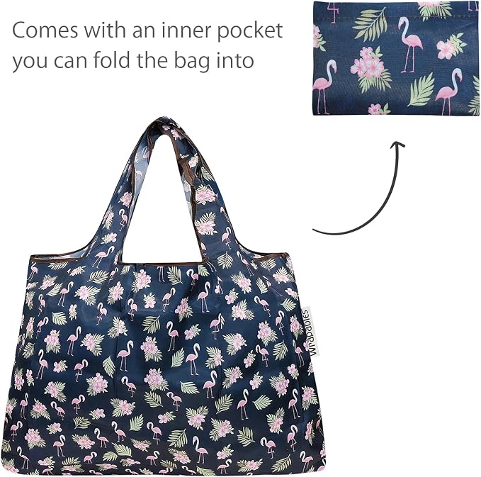 allydrew Large Foldable Tote Nylon Reusable Grocery Bag - Image 5