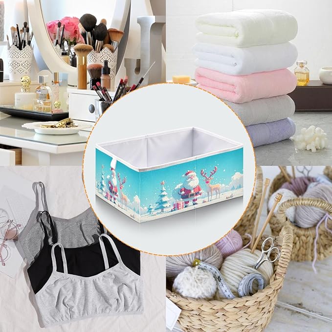 senya Large Storage Bins Christmas Santa Claus Deer Collapsible Foldable - Image 5