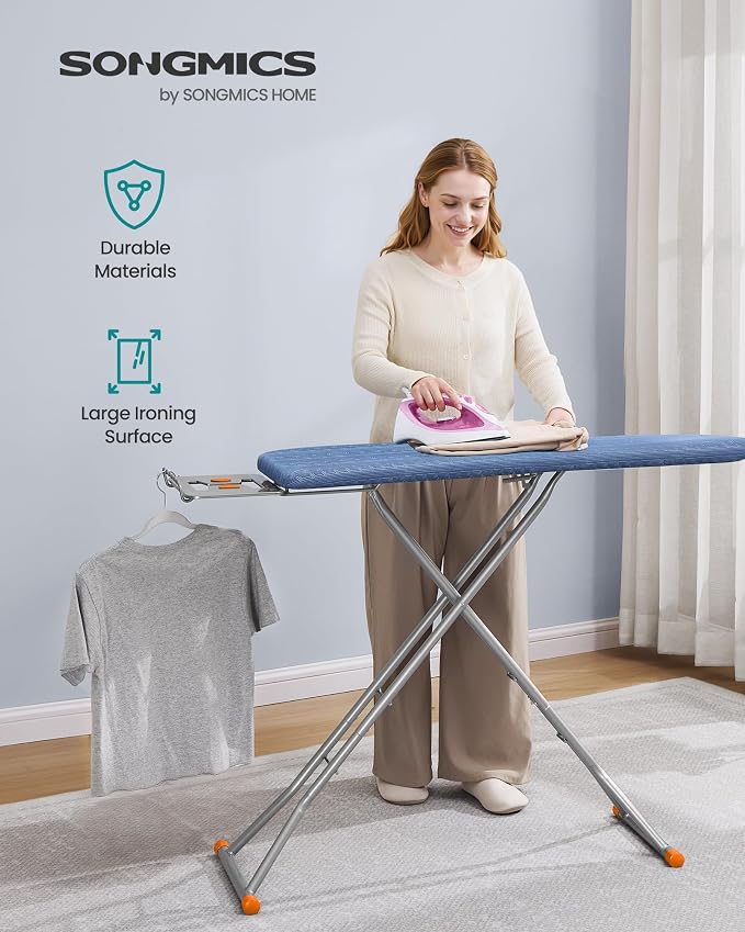 SONGMICS Ironing Board, Retractable Iron Rest, Foldable Iron Board, 43 x 13 - Image 2
