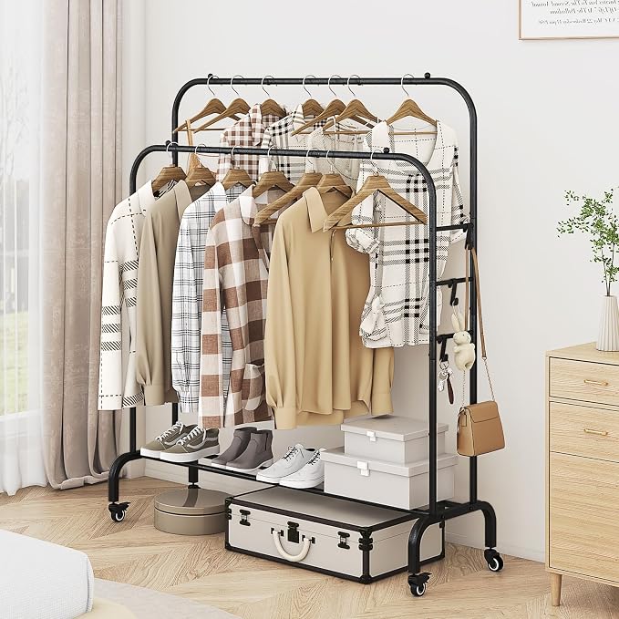 SUOERNUO Garment Rack with Wheels Clothing Rack - Image 3