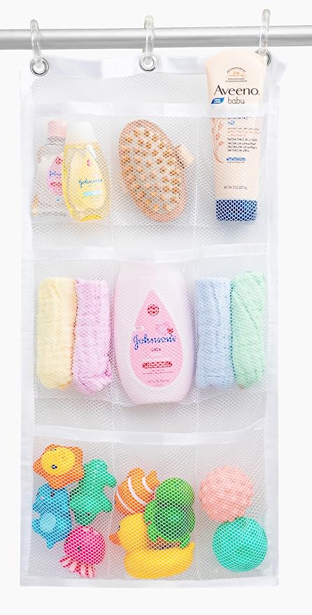 Handy Laundry Shower Curtain Bathroom Organizer -9 Pockets- Perfect by Handy+Laundry