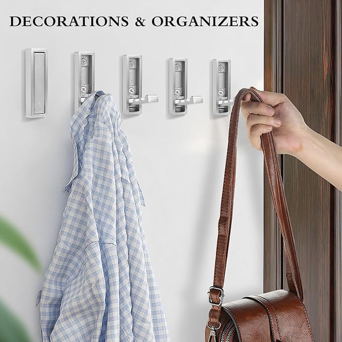 5PCS Heavy Duty Folding Coat Hooks - Image 4