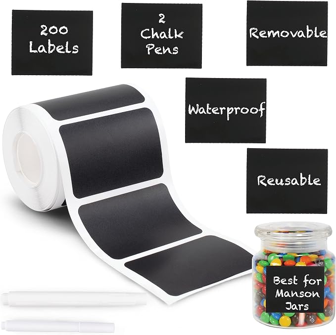 Mantah Rectangle Chalkboard Labels 200pcs by Mantah