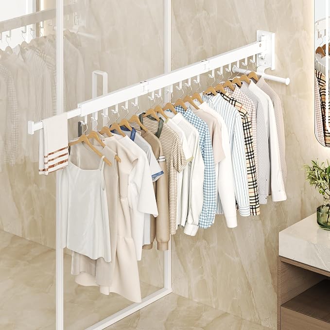 Wall Mounted Clothes Hanger, Clothes Drying Rack, Laundry Drying Rack, Clothes - Image 5
