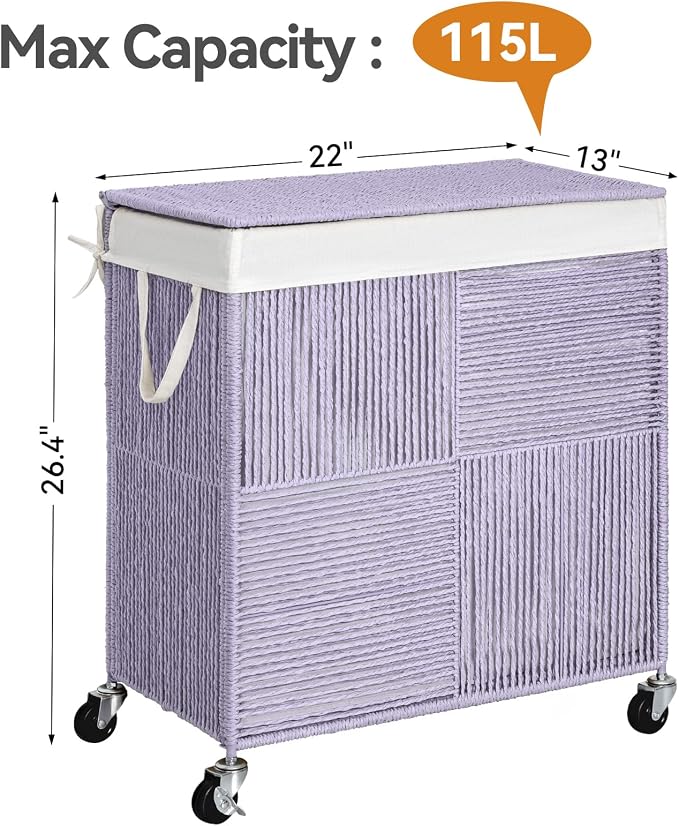 WOWLIVE Double Laundry Hamper - Image 4