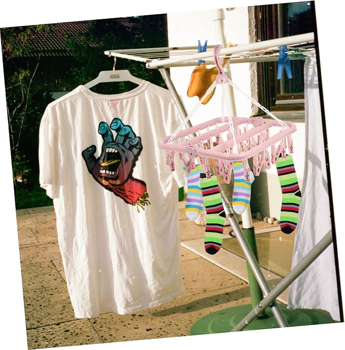 Mobestech Clip Drying Rack Rotating Hook Folding Design Strong Steel Spring - Image 6