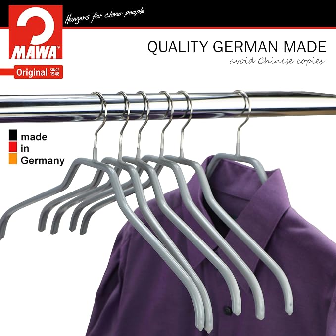 Mawa by Reston Lloyd Non Slip Space Saving Wide Width Clothing Hanger, Style - Image 6