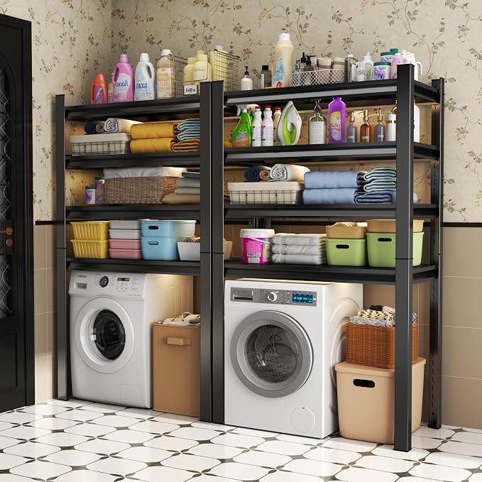 Laundry Shelf, 5 Tier Over Washer and Dryer Storage Shelves, Adjustable Easy to - Image 8