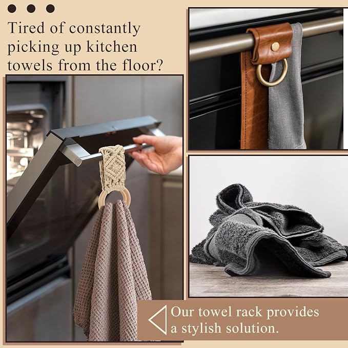 Tioncy 4 Pcs Kitchen Dish Towel Holder Boho Handmade Crochet Hanging Towels - Image 5