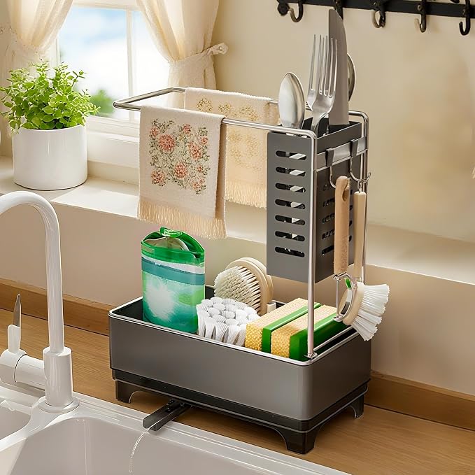 MOUKABAL Sponge Holder for Kitchen Sink, 2-Tier Sink Caddy Organizer by MOUKABALGREATHELPER