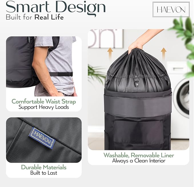 Haevon Laundry Backpack - 131L Heavy Duty Laundry Bag - Image 2