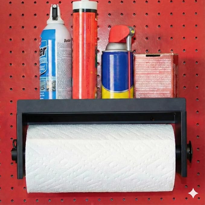 Pegboard Paper Towel Holder by MADDTOOLS