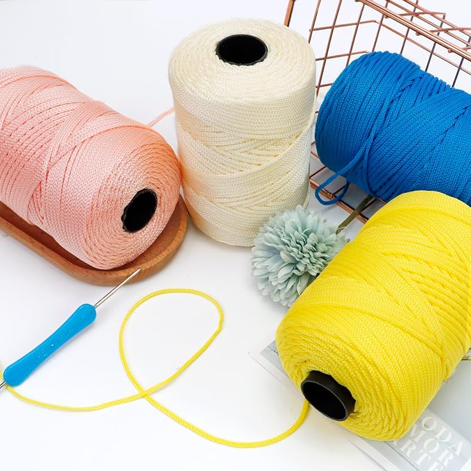 CAMAL Polypropylene Cord 3mm 185 Yards Colorful Polyester Yarn Handmade - Image 4