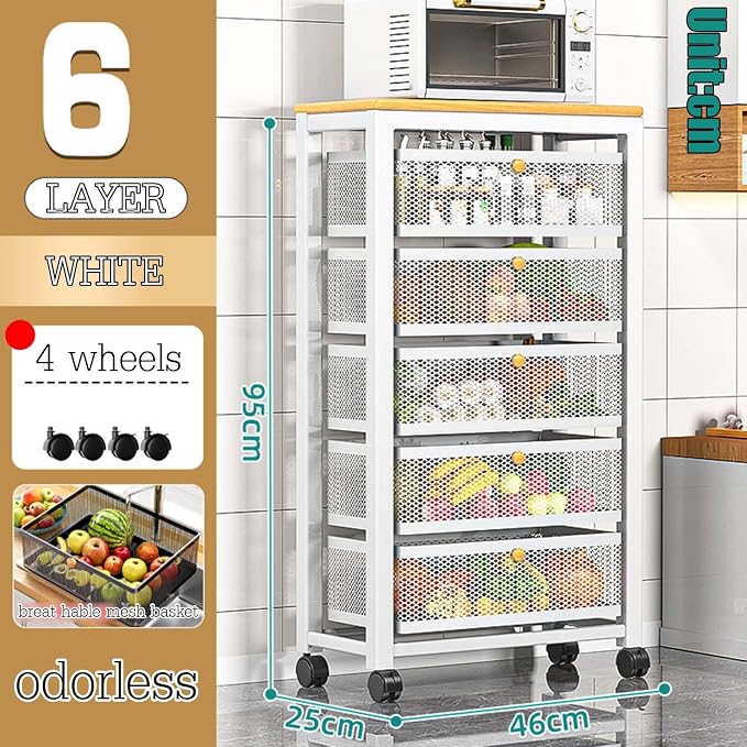 Compact Sideboard Storage Trolley Cabinet. Tall Larder Cupboard - Image 2